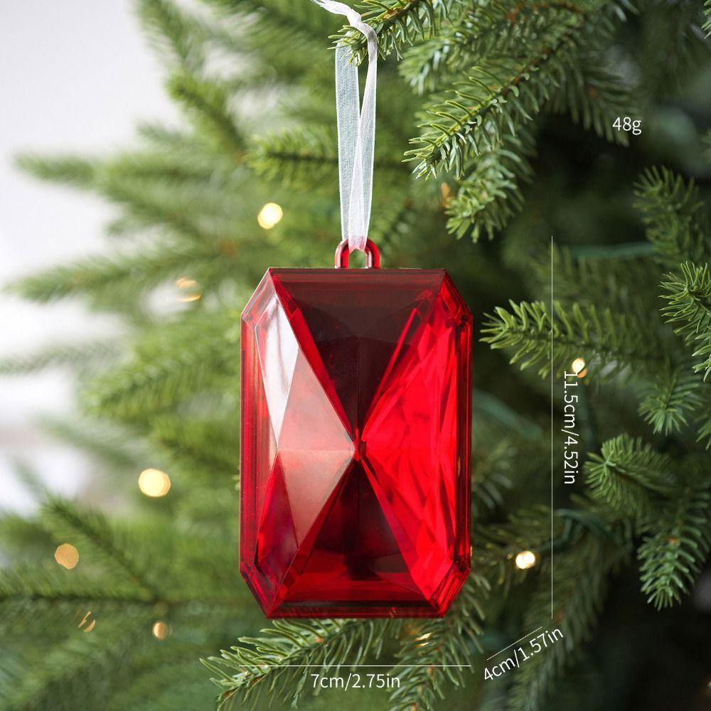Square Christmas Hanging Decoration Multicolor Xmas Tree Ornament  Party Supplies