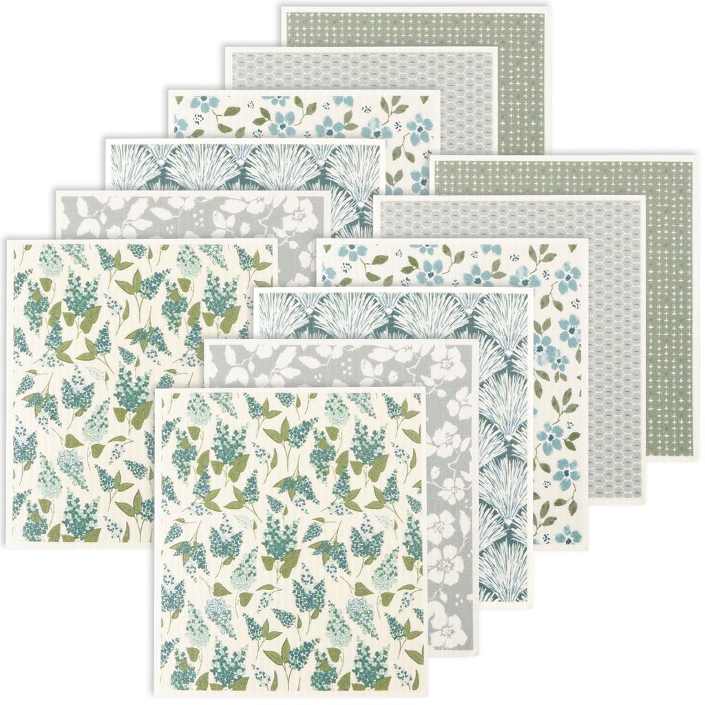 5/6/12PCS Kitchen Dish Towels Reusable Dishcloths Washable Kitchen Dish Rags Absorbent Soft Cellulose Sponge Cloths 7.7*6.7inch