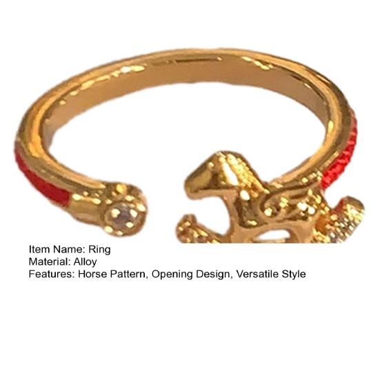 Women Ring Horse Decor Opening Adjustable Design Finger Ring Versatile Style Finger Band Jewelry Accessories