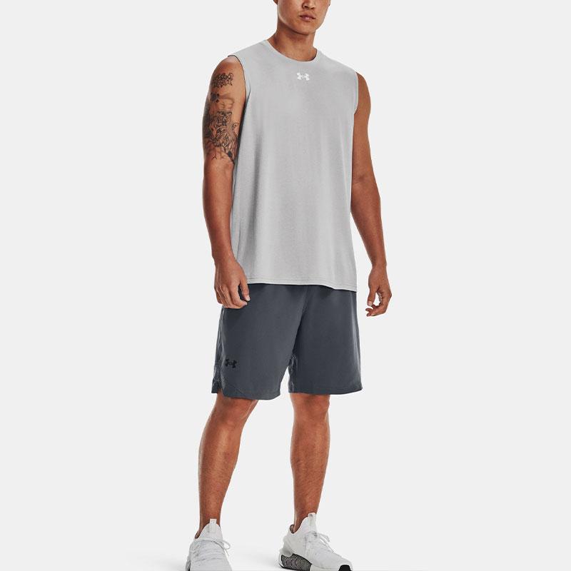 Under Armour UA Tech™ Team Solid Comfortable Soft Quick-Dry Moisture-Wicking Loose Sleeveless Tank Top Men tops Gray 1376840-011