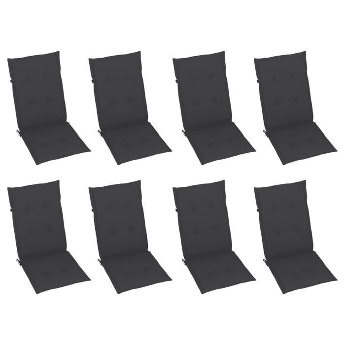 Maison Exclusive - Chaises inclinables de jardin et coussins lot de 8 Gris Acacia