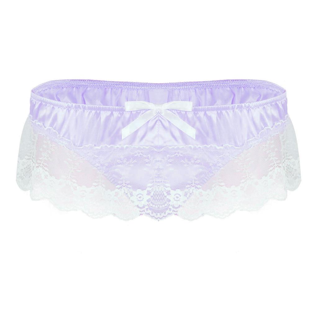 Sexy Mens Lace Briefs Open Butt Low  G-string Thong Underwear Panties