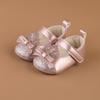 Flat Crown-Patterned Princess Shoes for Newborn Girls Aged 0-1, Featuring a PU Butterfly Knot And Glittery Design, Perfect for Spring And Summer