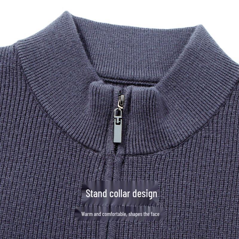 Hodo Men's Jacquard Merino Wool Blend Thick Warm Sweater