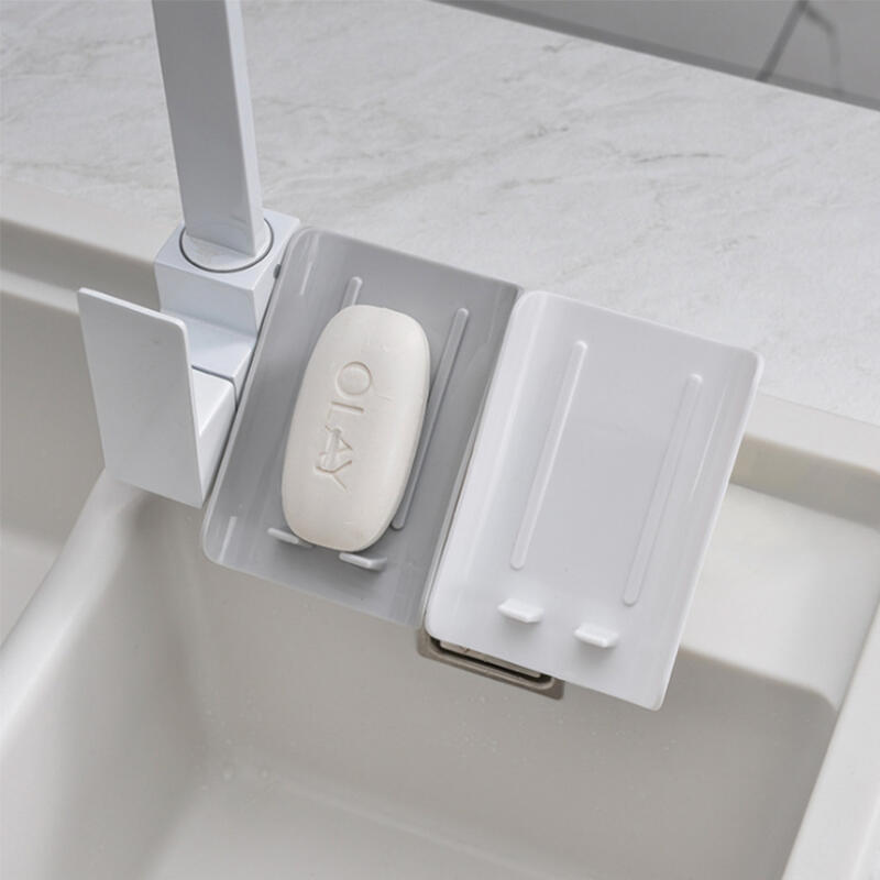 Smart Bathroom Kitchen Draining Sponge Soap Dish gray