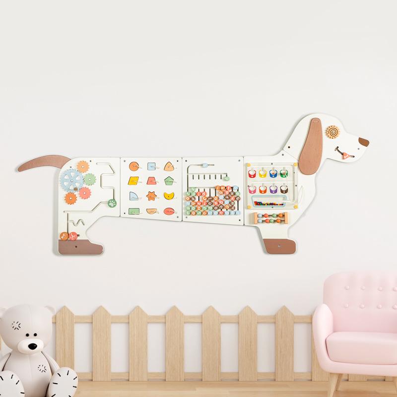 Montessori Wall-Mounted Wooden Color Maze Game for Kids