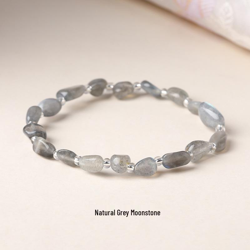 Original Natural Stone Beaded Bracelet - Women's Irregular Shape Crystal for Seaside Vacation Style