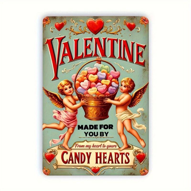 

Vintage Valentine s Day Metal Decorative Painting Gift for Couples Bedroom Living Room Cafe