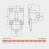 2Pcs Universal Square Eye Plate With Round Ring Stainless Steel Ship Bolt Seat Fixing Buckle Marine Sunshade Sail Accessories