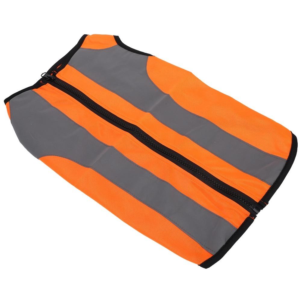 Zipper Closure Pet Dog Clothes Polyester Thin Fabric Night Visible Dog Outfit Road Safety Travel