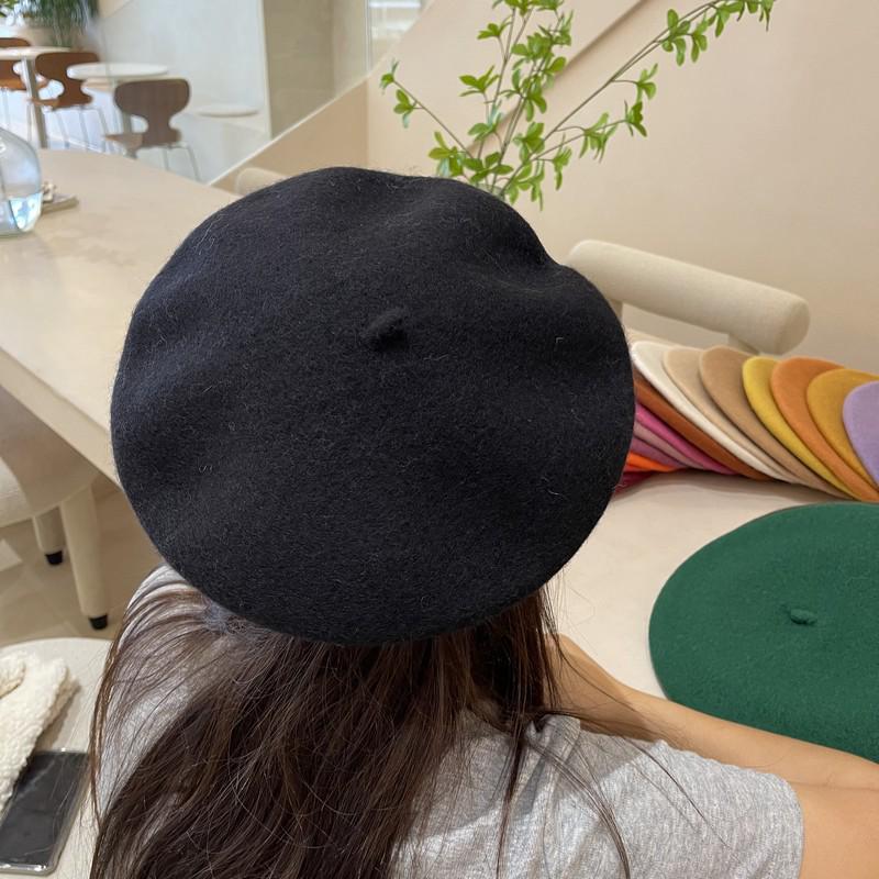 Berretto basco in lana alla moda coreana Beilei: Cappello da pittore versatile Autunno/Inverno