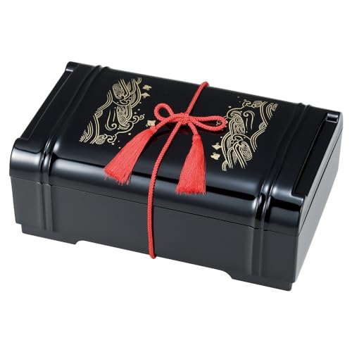 

Yamashita Craft [A] Tamatebako Serving Box, Black with Gold Interior, Wave Pattern (String Sold Separately) 729-20-936