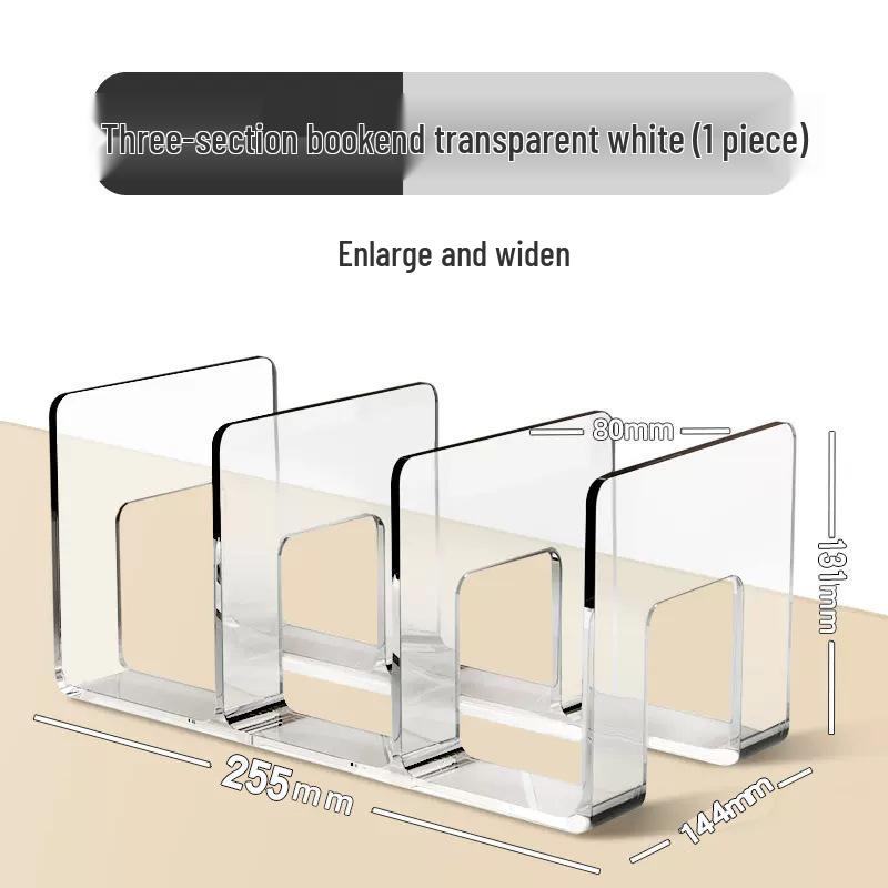 

Clear Acrylic Student Desk Organizer with 4 Compartments for Books and Display