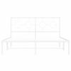 Metal Bed Frame with Headboard White 140 x 190 cm