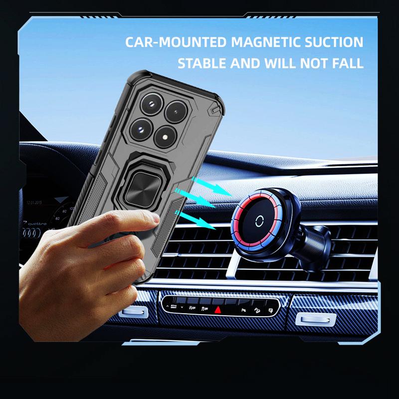 KEYSION Shockproof Armor Case for Xiaomi 17 Soft Silicone+PC Upright Metal Live Ring Stand Phone Back Cover for Xiaomi 17