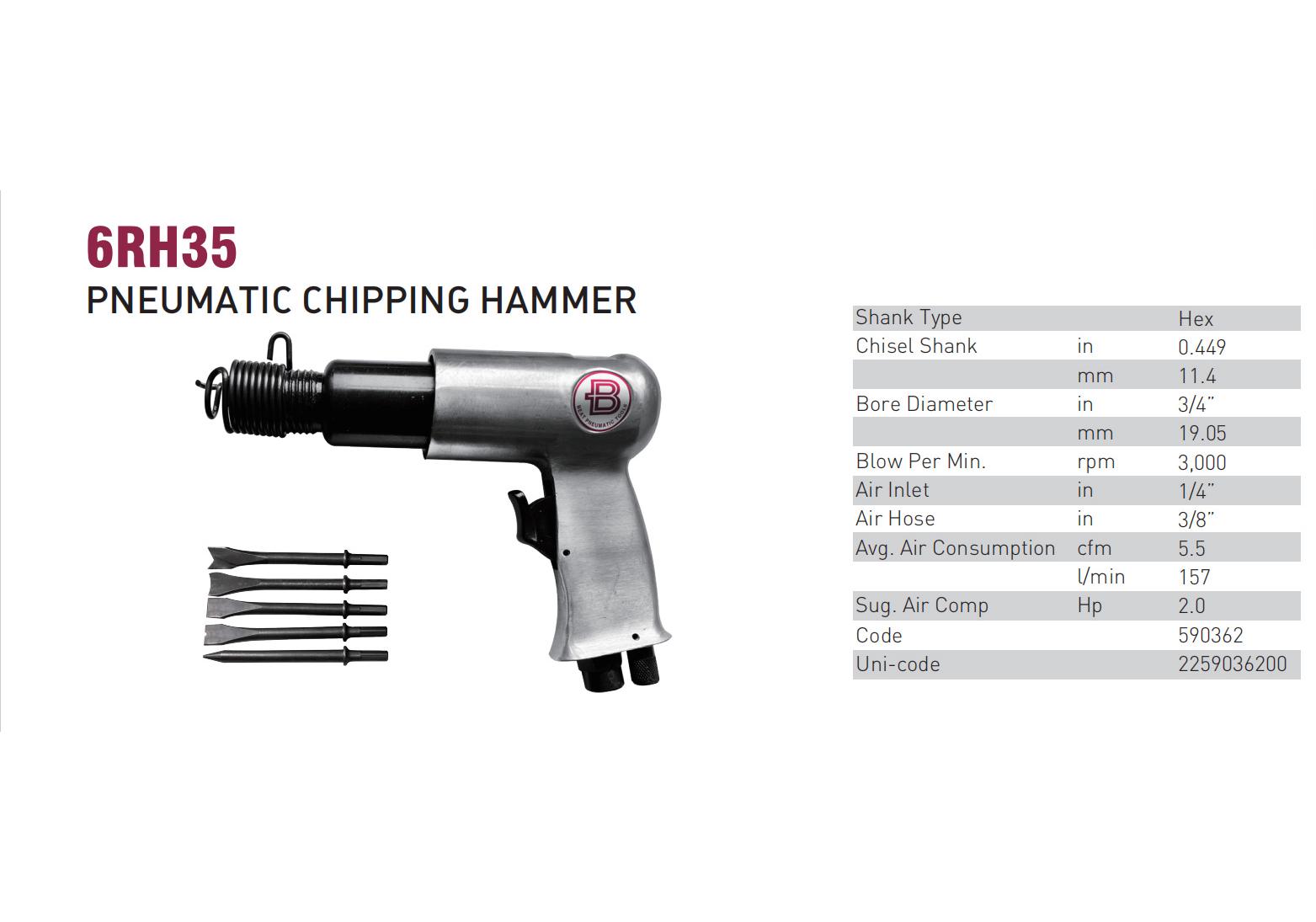 Yutian Technology 6RH35 Air Hammer Set 590362 for Marine Use 6RH35