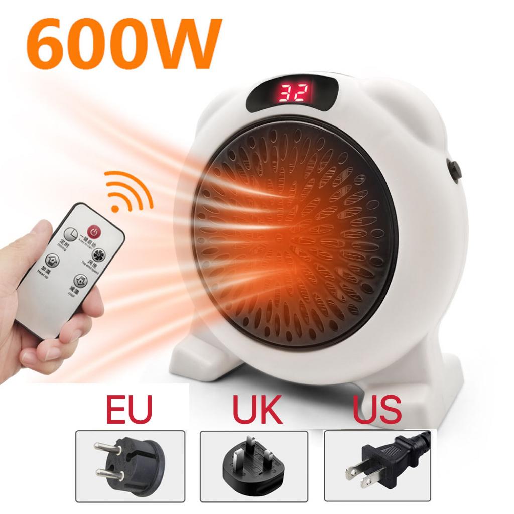 

Обогреватель Электрический обогреватель Портативный Включаемый в розетку Настенный Настольный Обогреватель для комнаты Бытовой радиатор Пульт Дистанционного Управления Обогреватель 600 Вт С Подогревом 110V US Plug