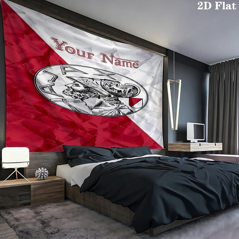 Ajax Fan Gear Custom Name Wall Tapestry Aesthetic Wall Hanging Printed Fabric Blanket Decorative Tapestries For Bedroom Living Room Home Decor
