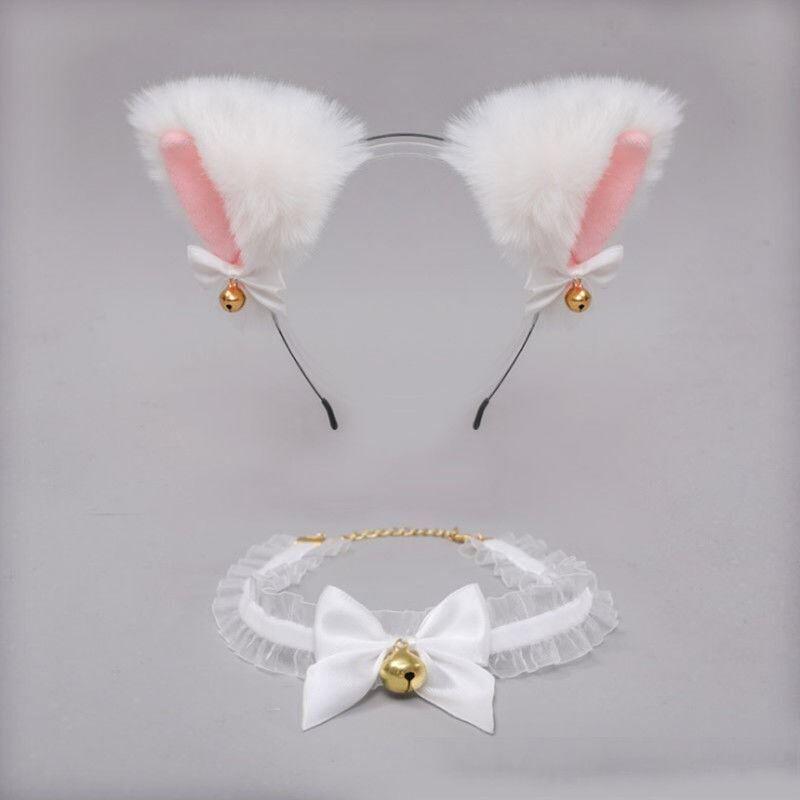 Cat Ear Bell Headband & Hairpin Set - Festive Headdress