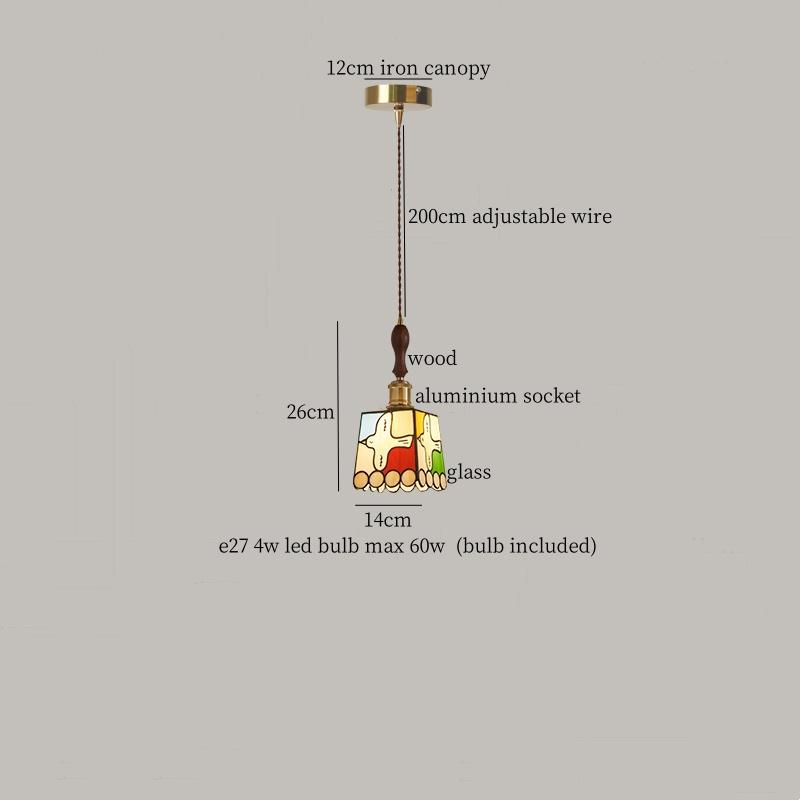 IWHD Japanese Vintage LED Pendant Light Fixtures Living Room Bedroom Cafe Loft Decor Kitchen Copper Colorful Glass Hanging Lamps