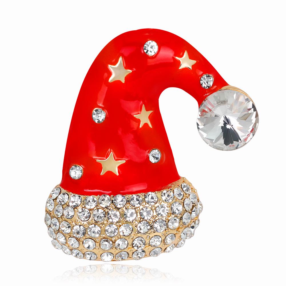 Luxury Exquisite Christmas Brooches Pin Snowman Santa Claus Boot Garland  Jewelry Gift  Decoration