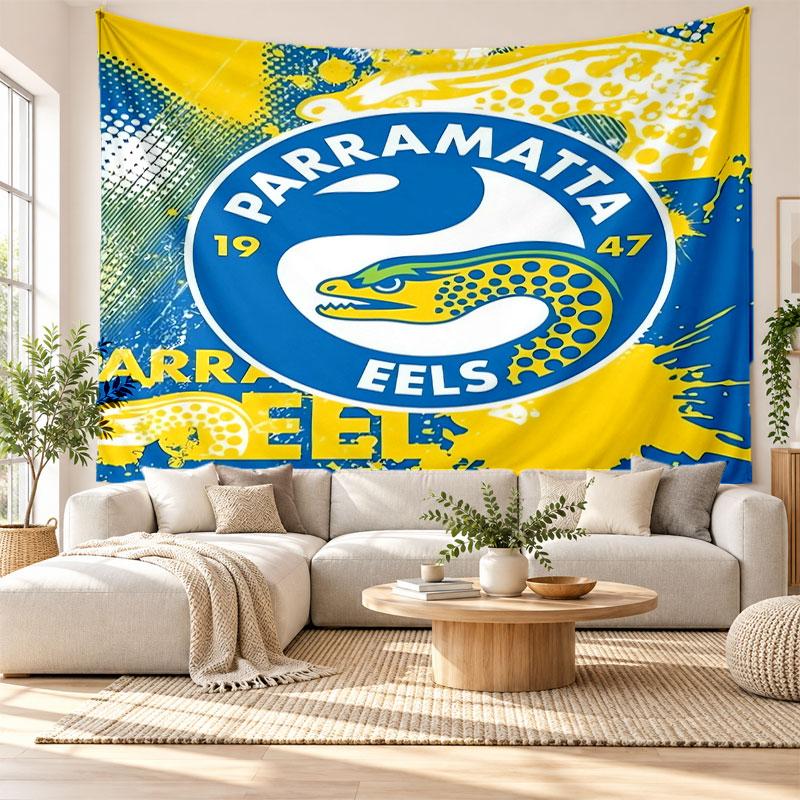 Parramatta Eels Wall Tapestry, Soft Fabric Wall Hanging, Decorative Backdrop For Bedroom Home Wall Art
