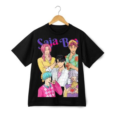 Saja Boys Anime Graphic T-shirt – Colorful K-pop Style Streetwear Tee