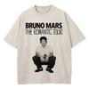 100% Cotone Lavaggio Vintage Bruno Mars The Romantic Tour 2026 Maglietta Moda Uomo/Donna Retro Oversize Larga Acid Wash T-shirt