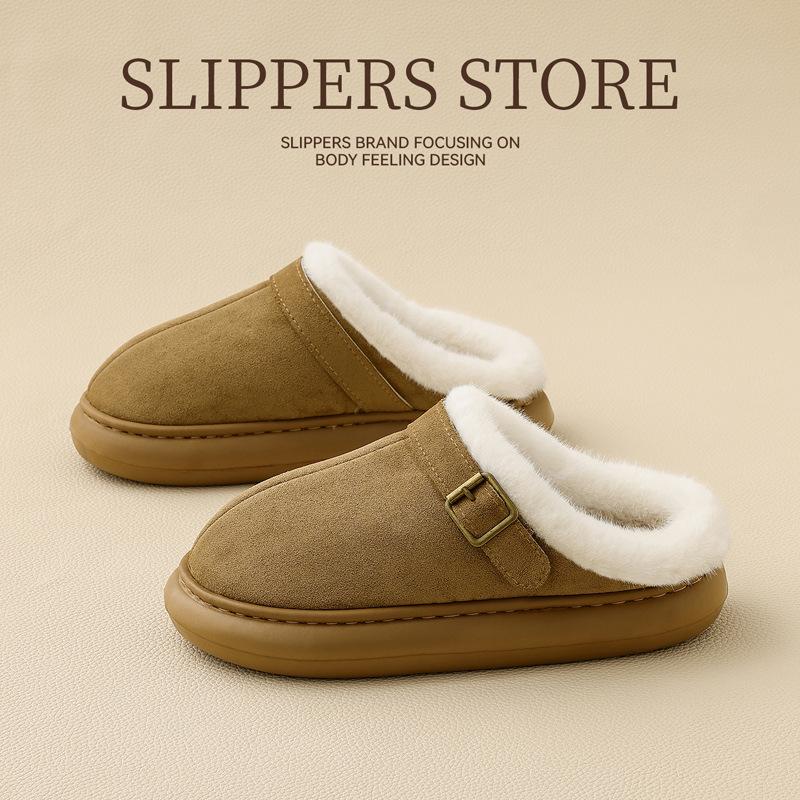 

Хлопковые тапочки Birkenstock осень и зима новинка нескользящие домашние тепло плюшевый мешок голова хлопковая швабра 36