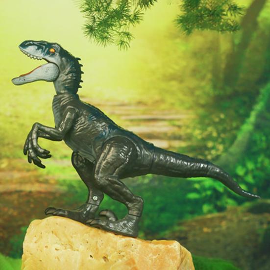 Kids Dinosaur Toy with Light Sound Movable Mouth Swing Tail Roaring Tyrannosaurus Rex Triceratops Velociraptor Figure Toddlers