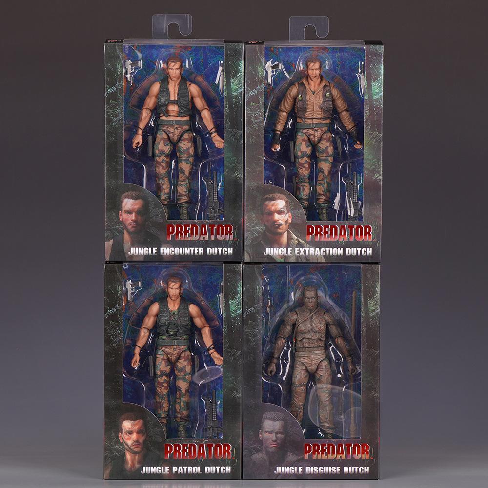 NECA Action Figure Predator Dutch 30° Anniversario Arnold Schwarzenegger Estrazione dalla Giungla Modello da Collezione Per Collezionista Adulto