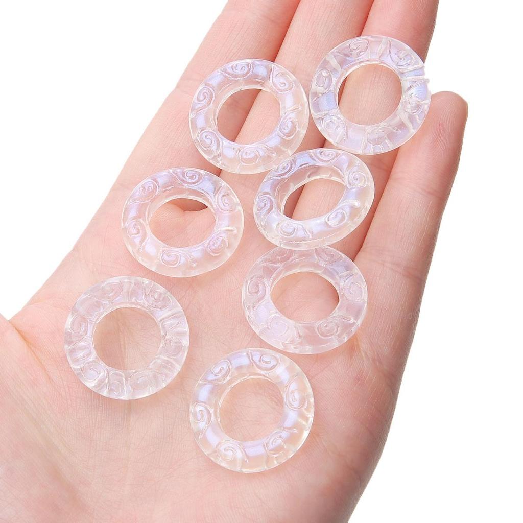 25mm 5 Stück/Beutel Glas Laufring DIY Armband Halskette Ohrringe Handwerk Schmuckzubehör