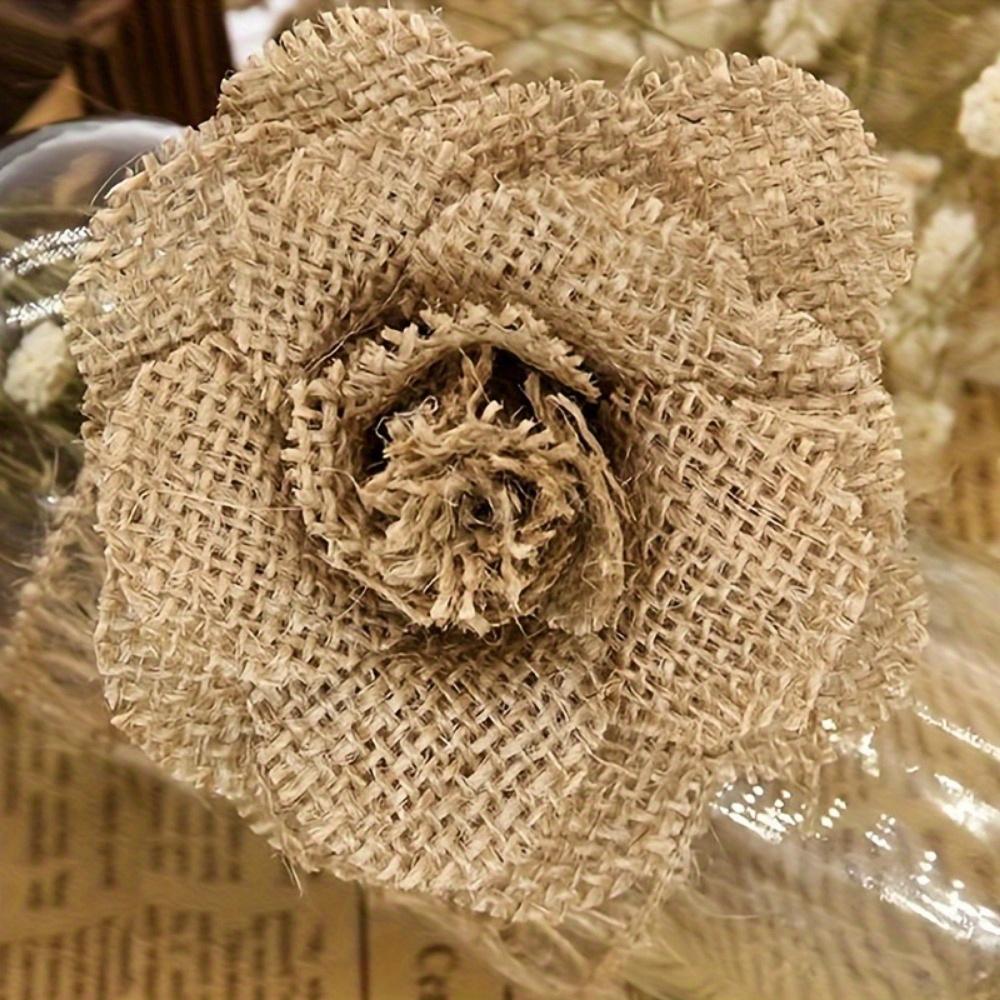 6 ks Unikátních Ručně Vyráběných Lněných Květin Dodává Slavnostní Nádech DIY Projektům, Sváteční Dekoraci a Dárkům Ideální pro Výrobu, Zdobení Doplňků