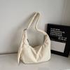Korean fashion solid color shoulder bag 2026 new large-capacity casual dumpling bag versatile simple girl messenger bag