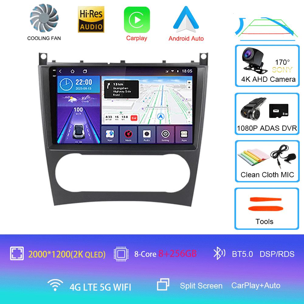 Pentru Mercedes/Benz/CLK/W203/W209/W219 W169 A160 C180 C200 Navigație GPS Player video Auto Radio 8+128G Android 14 Video pentru mașină