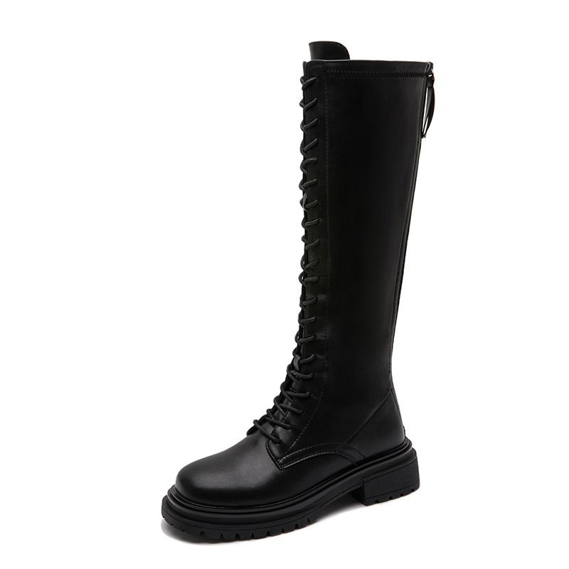 

Tall Boots Women s Knight Boots 2025 Autumn/Winter Skinny Dark Lace-Up Martin Boots Boots Women s Boots 35