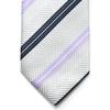 [Michiko London] Brand Necktie, Made in Japan, Silk, Regimental Stripe, Jacquard Weave, Business, Regular Size (A: Light Gray)