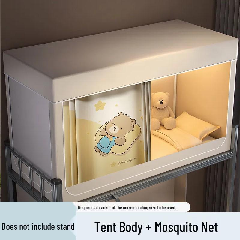 University Dorm Blackout Privacy Curtain - 3-Door Mosquito Net for Bunk Beds