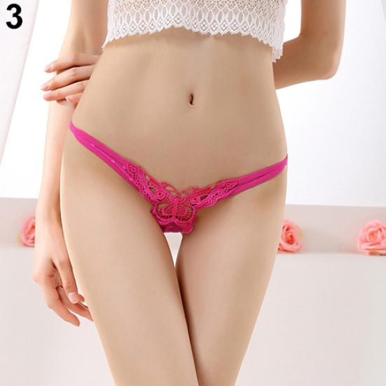 Women Sexy See Through Low Rise Butterfly Hollow Thong G-String Underwear