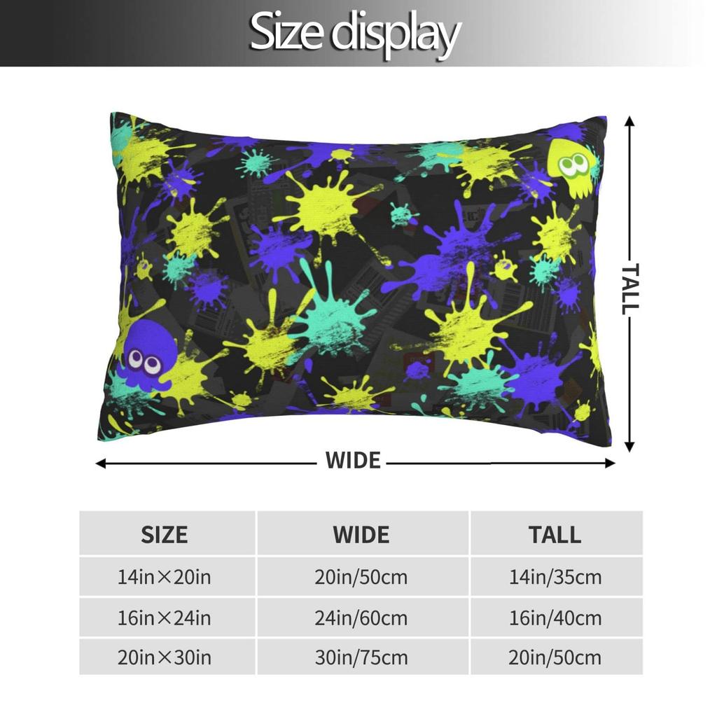 Splatoon Pillow Cover Dust Mite Odor Pillowcase Soft and Comfortable Interior Sofa Decor Pillow Cover Cushion Cover Envelope Pillow Cover Suitable for