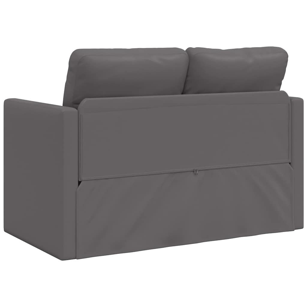 Floor Sofa with Sleeping Function Grey 112x174x55 Cm Artificial Leather
