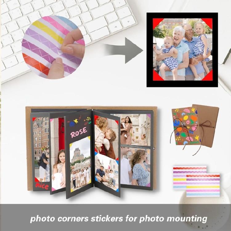 DIY Folding Photo Album Small Scrapbook Memory Book with Sticker for Graduation Birthday or Wedding Anniversary Gift