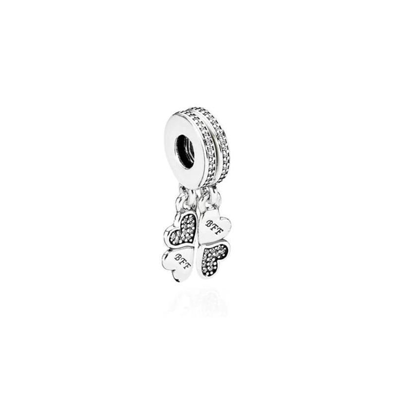 Pandora Four-leaf clover design letter engraving pendant women's silver 791949CZ