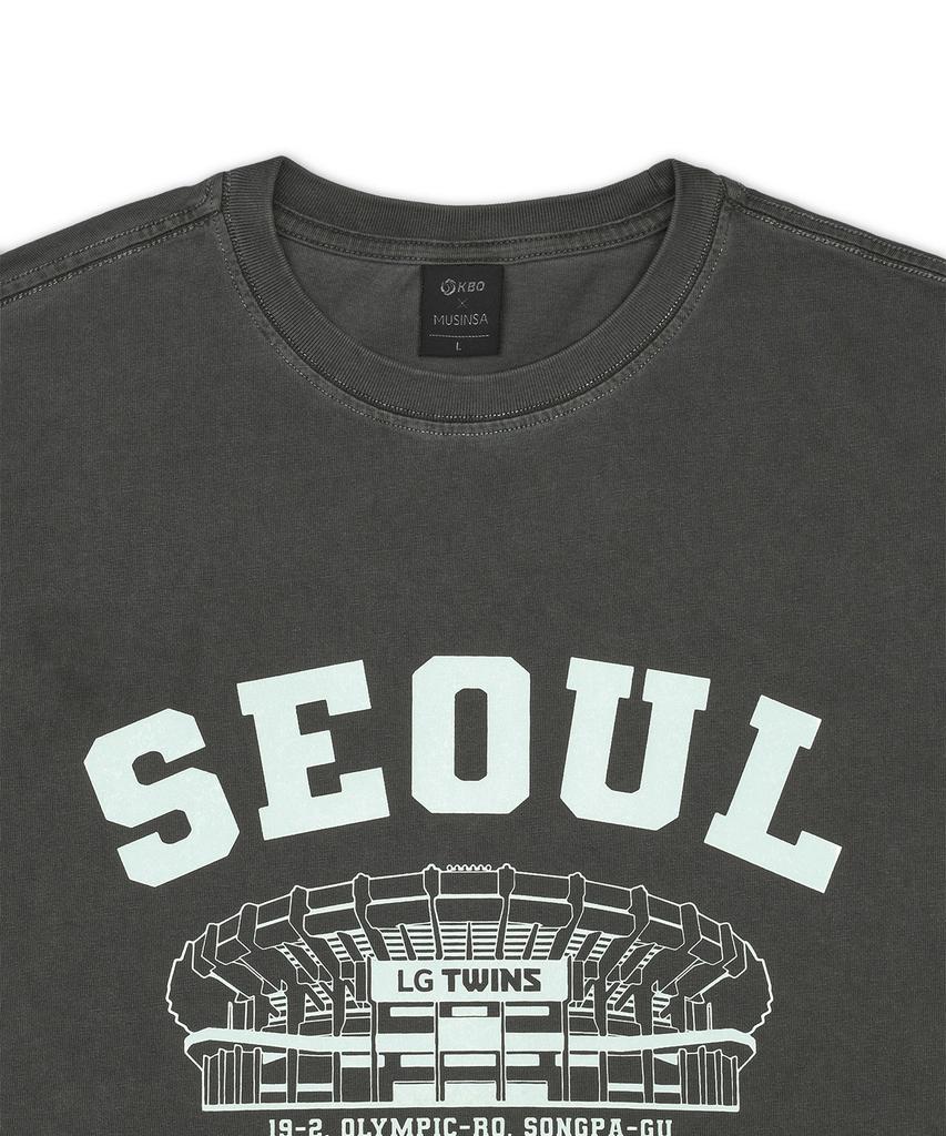 Hangugyaguwiwonhoe Mss X Kbo Ballpark Short Sleeve T-Shirt Charcoal Gray [Seoul Lg Twins]