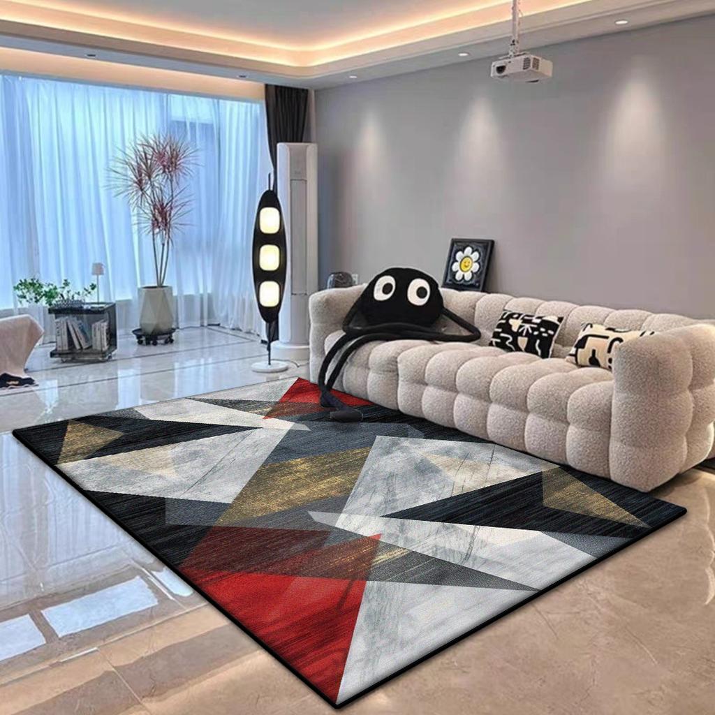 Nordic Geometric Home Carpet Decoration Living Room Modern Large Area Rug Foldable Washable Bedroom Bedside Non-slip Floor Mat