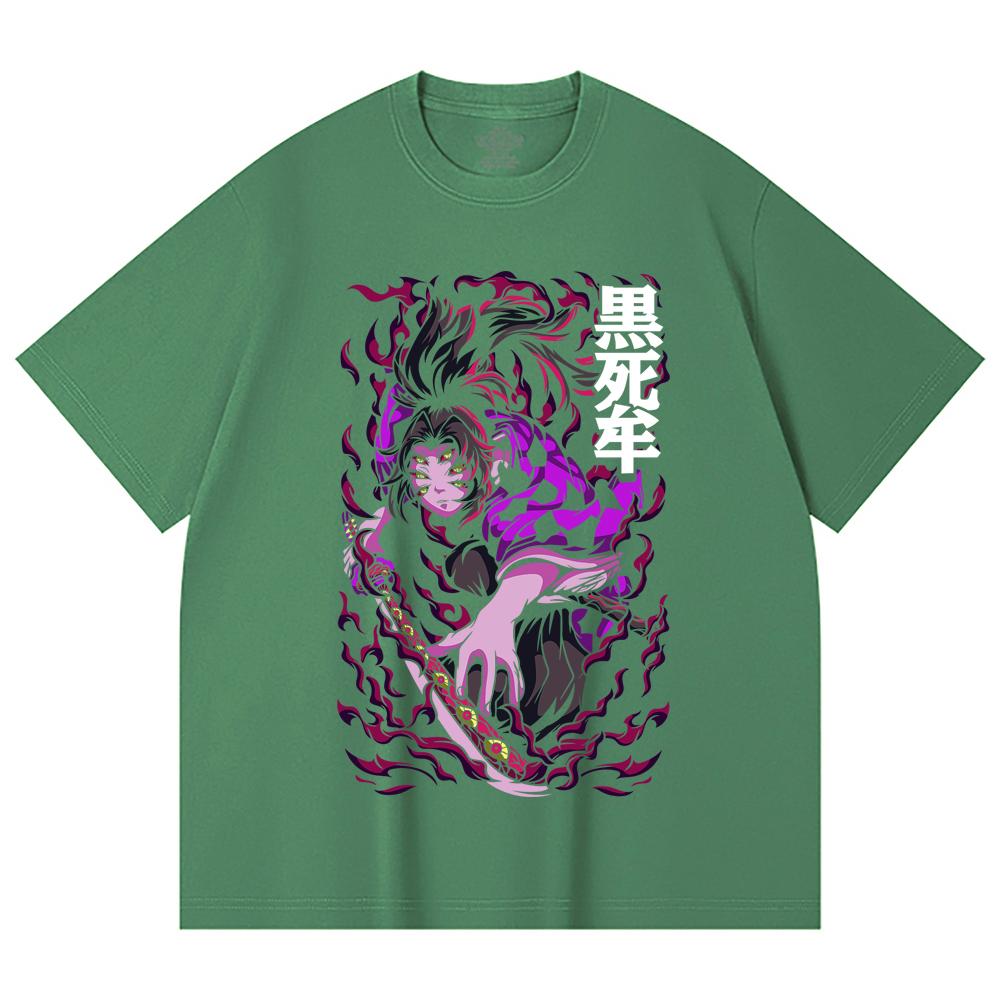 230 Gsm 100% Cotton Demon Slayer V83 Kokushibo Print Unisex Heavy Cotton T Shirt