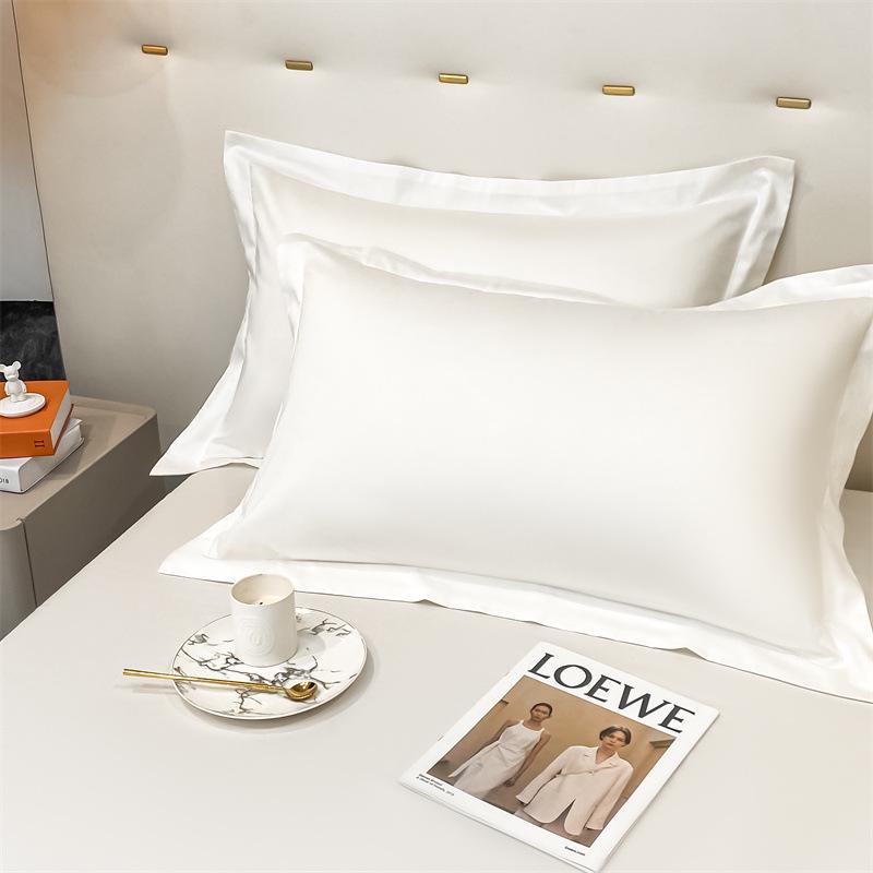 Pure Cotton Solid Color Long-Staple Pillowcase Pair – 100% Xinjiang Cotton, Single Piece, Simple Plain Design