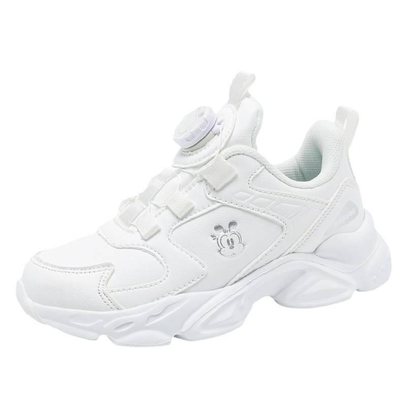 Babu bean children's shoes little white shoes 2025 autumn and winter new boys and girls leather sneakers primary school students soft-soled running sh
