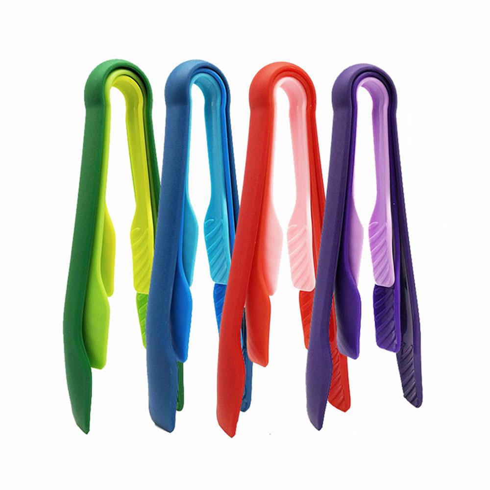 Silicone world 3pcs PP Food Tong Kitchen Tongs Non-slip Cooking Clip Clamp BBQ Salad Tools Kitchen Accessories Cake Food Clip