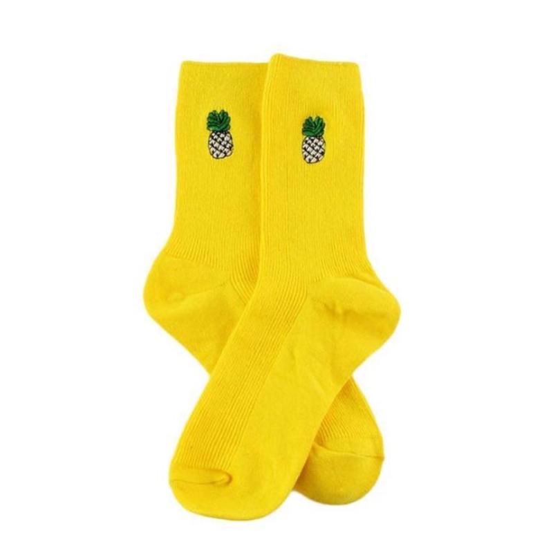 

Женские носки в корейском стиле, хлопковые носки с фруктами и едой, носки с вишней, персиком, бананом, яйцом, гамбургером, авокадо One size
